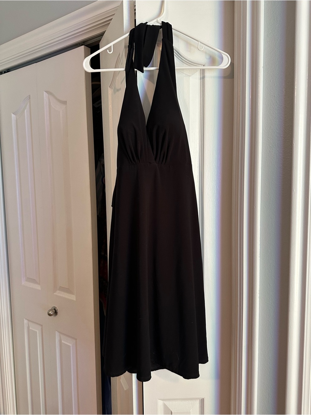 White House Black Market Black Dress with Halter Neck